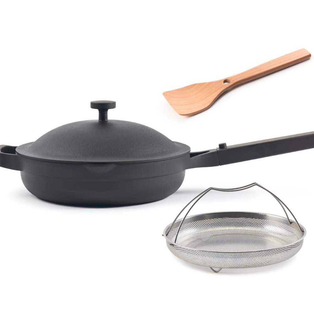 Our Place Charcoal Cookware Set with Wooden Spatula